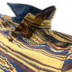1950s 20oz Wool Southwestern Blanket Workshirt - Sun Bleached