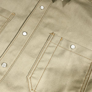 12oz USA Duck Canvas Selvage Khaki " 1960s DEADSTOCK" WORKSHIRT