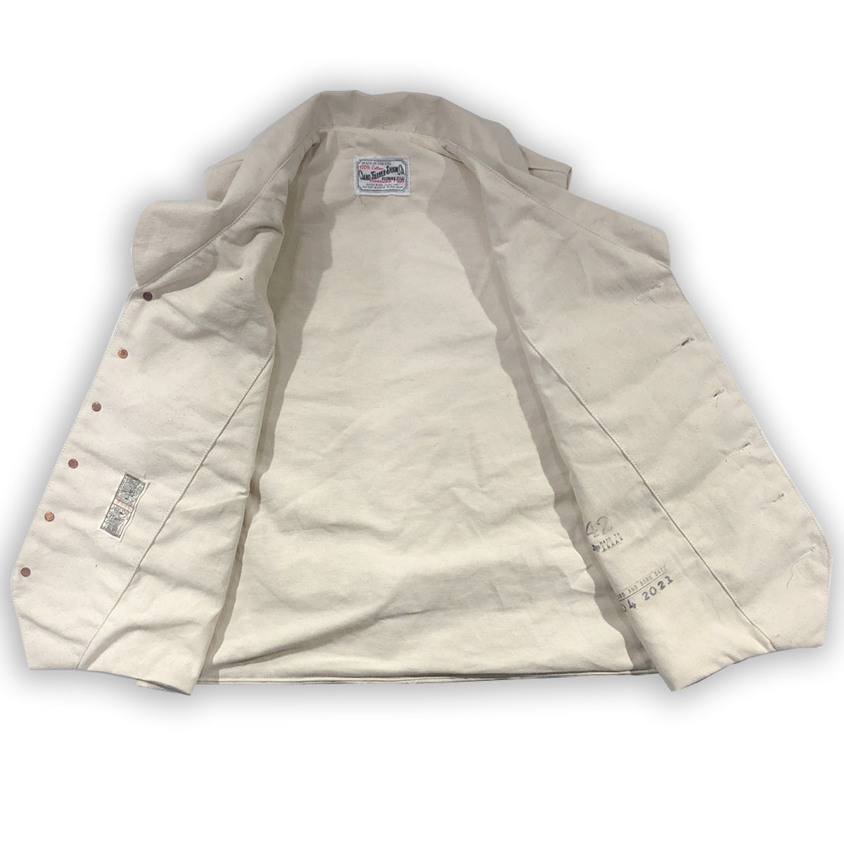 12oz Off White Natural Duck Canvas Type D Waistcoat