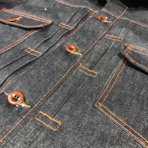 14oz Indigo Cone Mills Orange Selvage Biker Vest