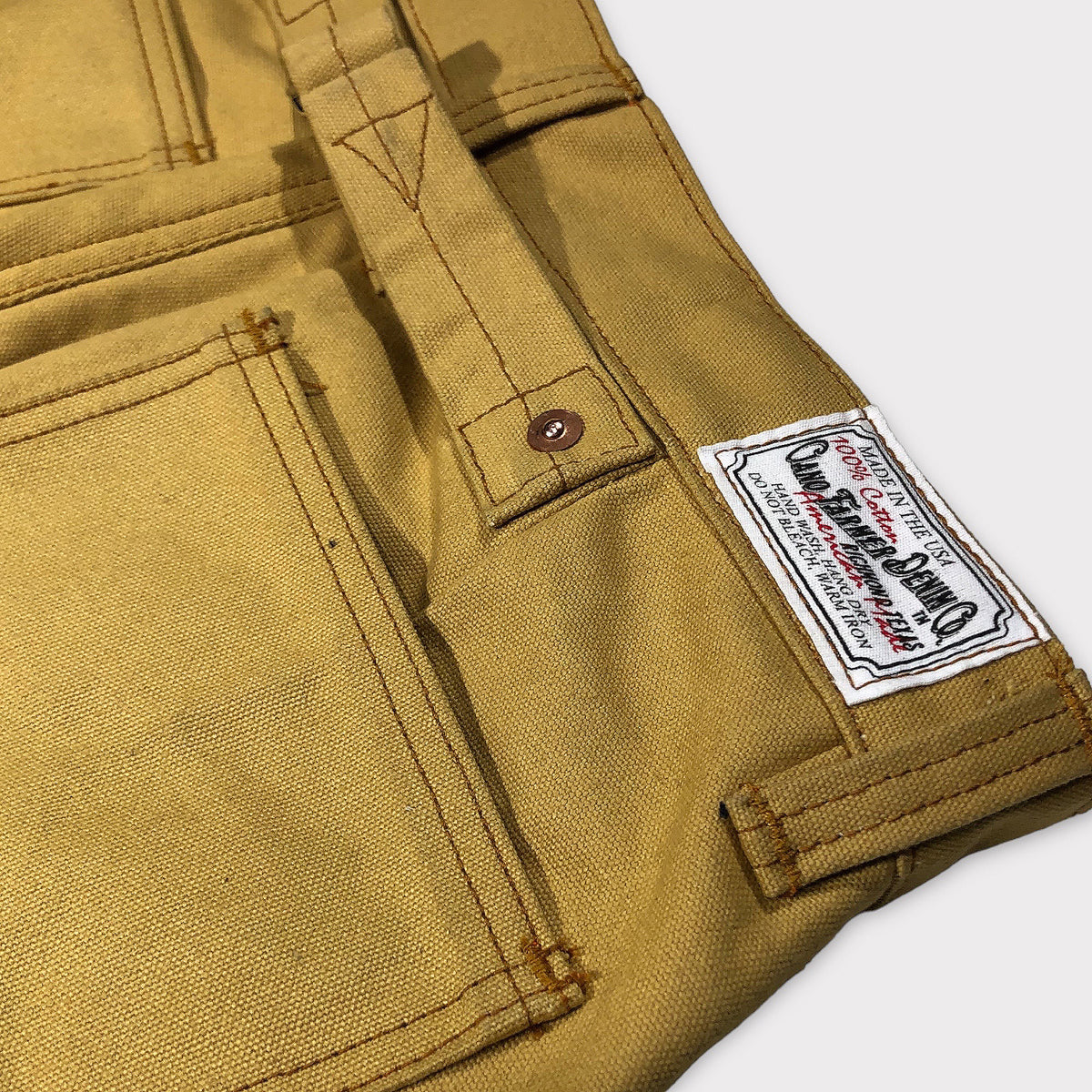 18oz Duck Canvas LITE OCHRE FIELD HAND Chino [ Back Patch Pockets ]