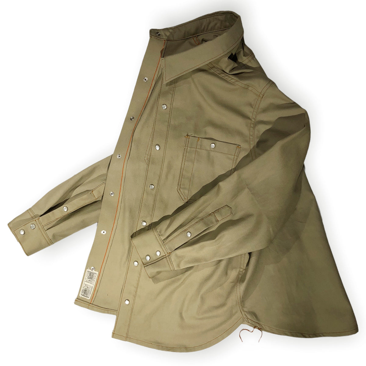 12oz USA Duck Canvas Selvage Khaki " 1960s DEADSTOCK" WORKSHIRT