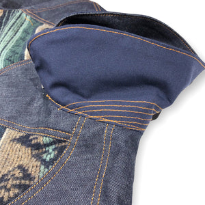 14oz Cone Mills Denim Cossack Jacket w/ Wool Insets
