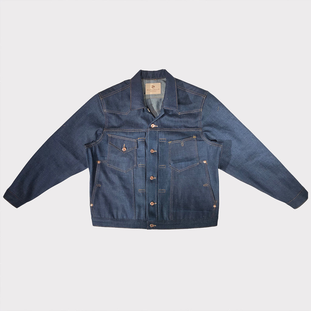 15oz Indigo Cone Mills NATURAL Selvage "TEXAS" Fieldhand Jacket  {Limited Quantities}