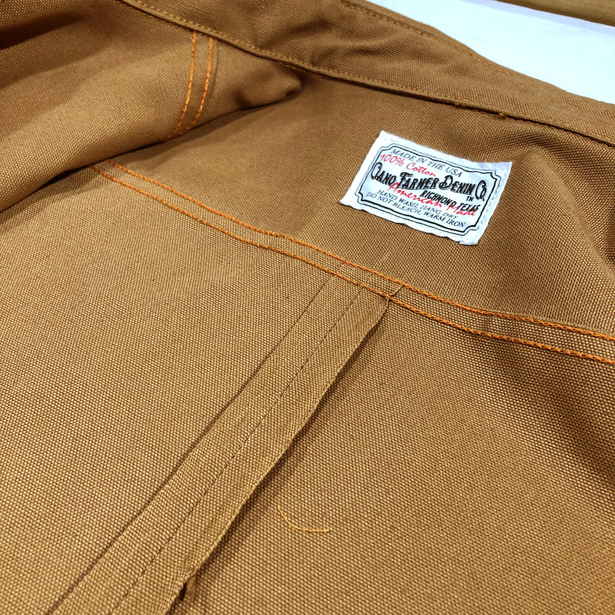 12oz USA Duck Canvas Selvage Ochre " 1960's DEADSTOCK" WORKSHIRT