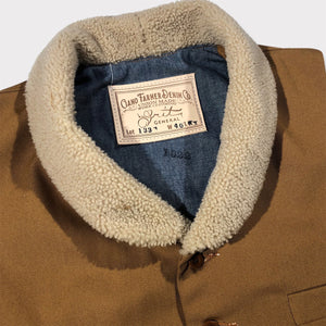 12oz Ochre Duck Canvas Type D Waistcoat Shearling Wool Collar