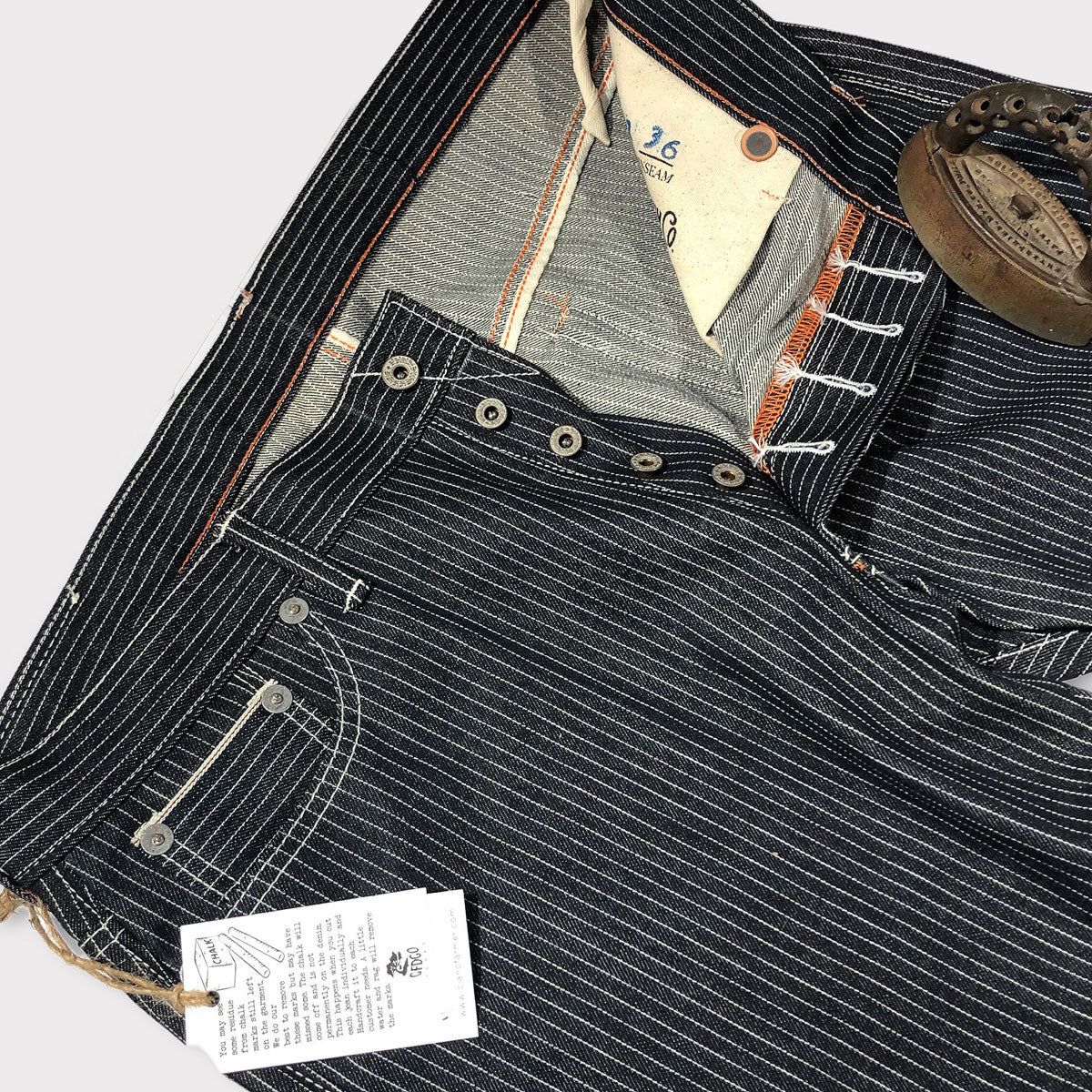 #2006 14oz Japanese Indigo/Indigo Jacquard Mini WABASH Selvage 5 POCKET VERSION
