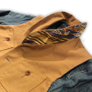 12oz Ochre Duck Canvas Type SW Waistcoat w/wool liner