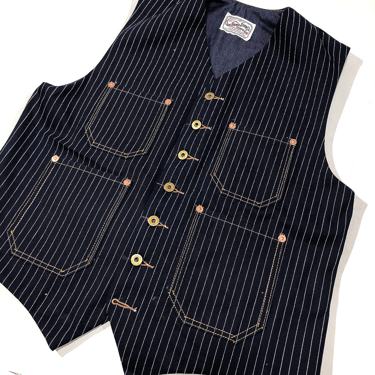 Waistcoat TYPE IH [ ICHIRO HACHIYA ] 13.5oz Japanese Indigo/Indigo WABASH White Selvage
