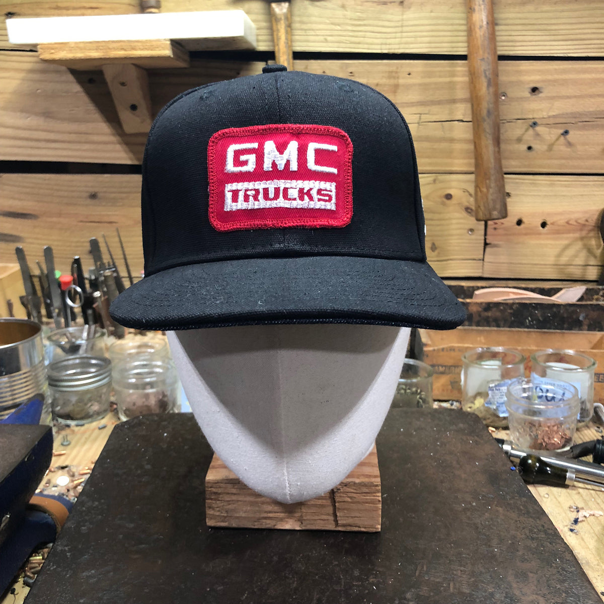 VINTAGE 1970's "GMC" Patch - 18oz Duck Canvas Snapback HAT Blank