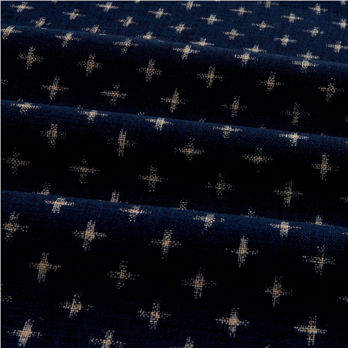 Japanese Nara Cotton Canvas Indigo Handkerchief 27.5 x 27.5 "CROSS"