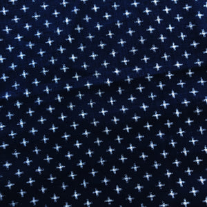 Japanese Nara Cotton Canvas Indigo Handkerchief 27.5 x 27.5 "CROSS"