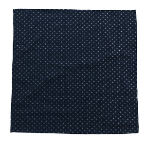 Japanese Nara Cotton Canvas Indigo Handkerchief 27.5 x 27.5 "CROSS"