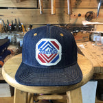 VINTAGE 1980's "FEED-RITE" Patch - 14oz TEXAS Denim Snapback HAT