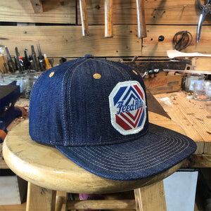 VINTAGE 1980's "FEED-RITE" Patch - 14oz TEXAS Denim Snapback HAT