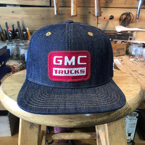 VINTAGE 1970's "GMC" Patch - 14oz TEXAS Denim Snapback HAT