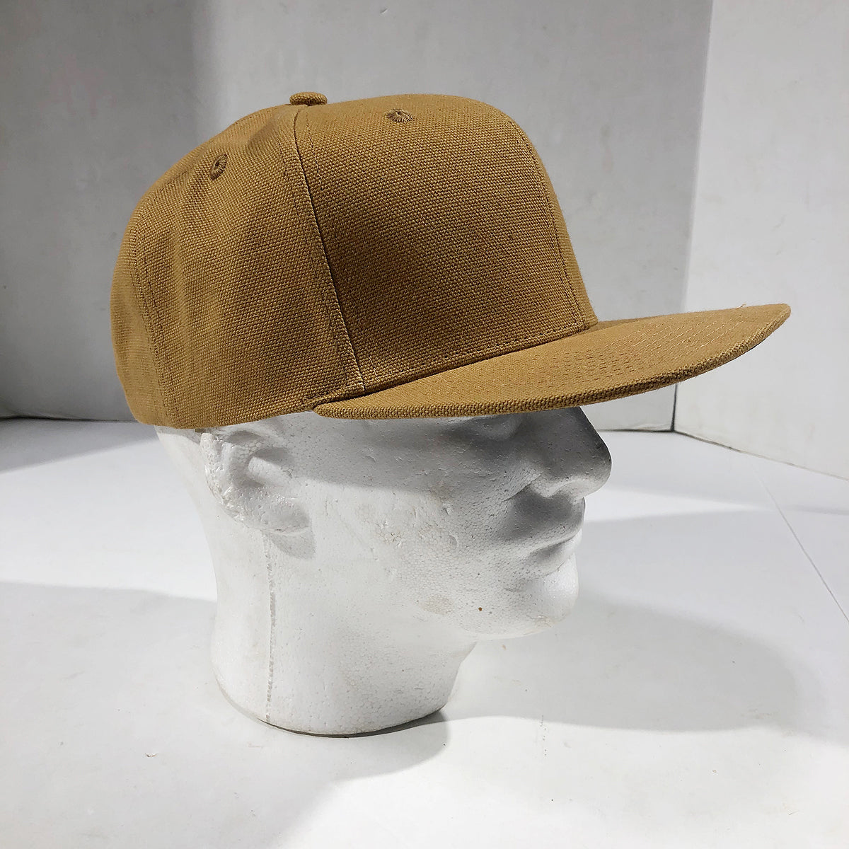 15oz USA Duck Canvas Snapback HAT Blank LITE OCHRE