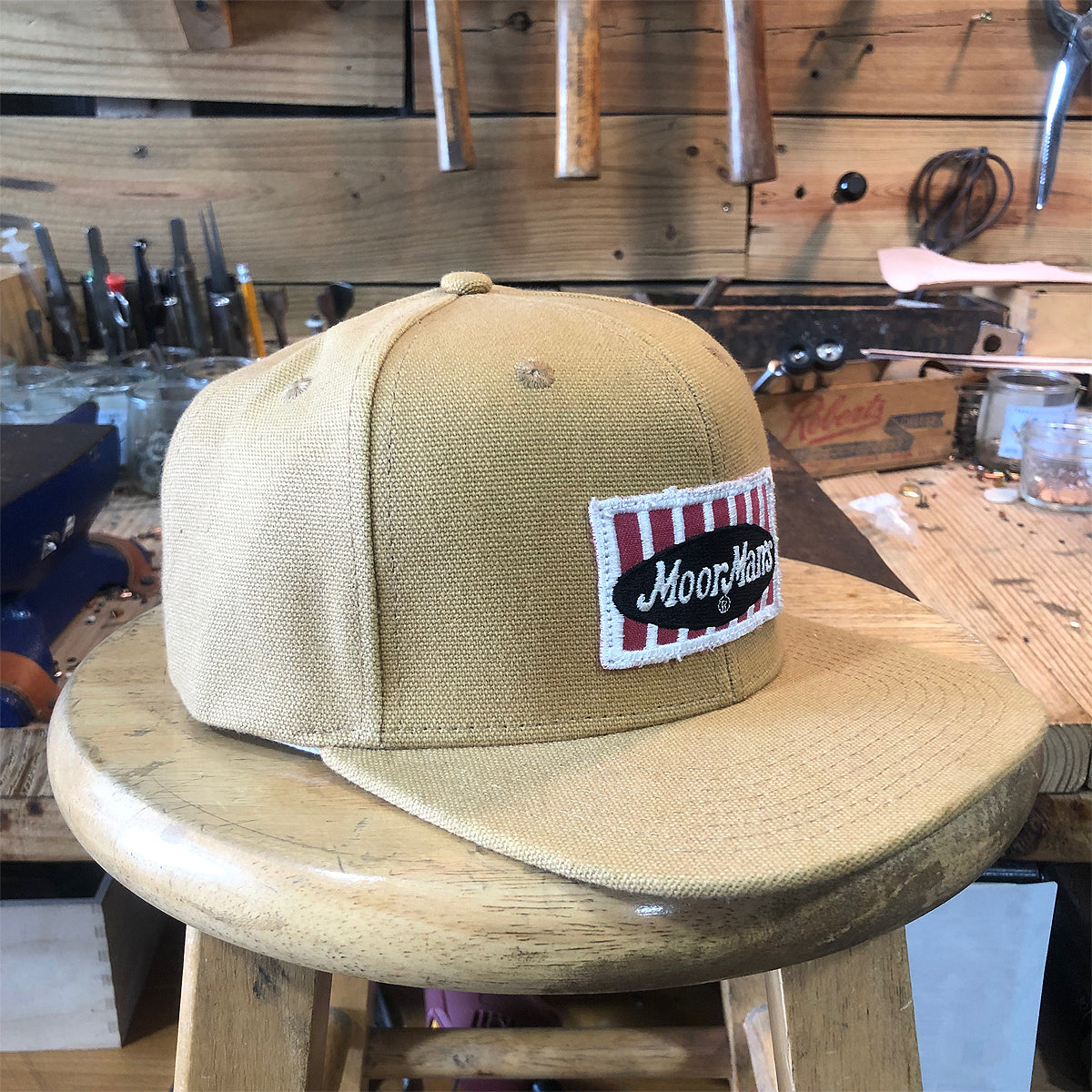VINTAGE 1980's "MOORMAN'S FEED" Patch - 15oz Duck Canvas Snapback HAT