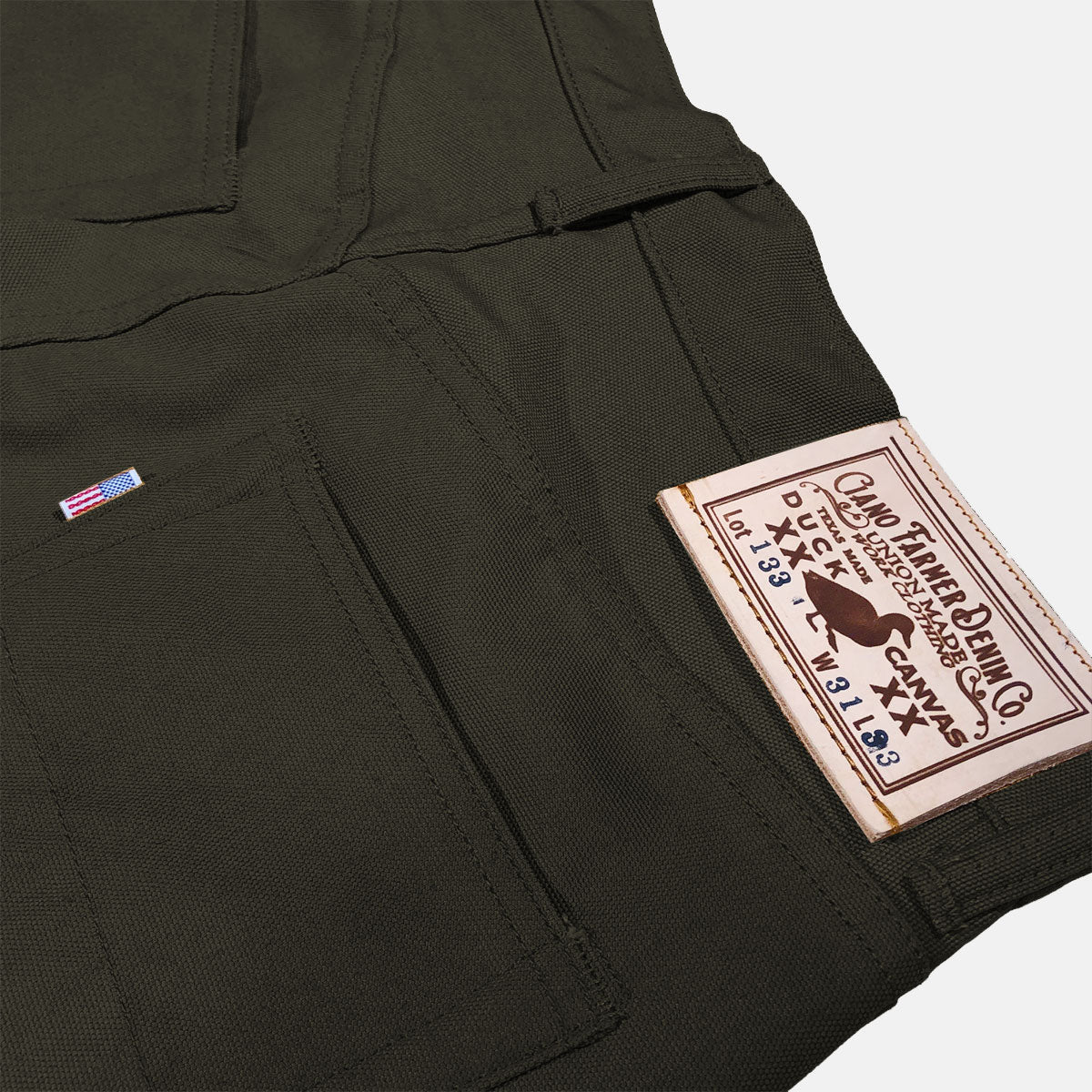 12oz Duck Canvas Olive 5 POCKET Version