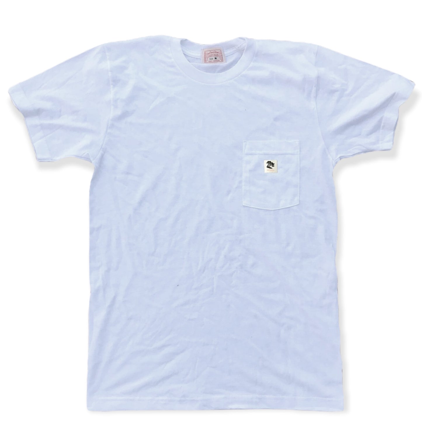 4.4oz TEXAS MADE " Workman Pocket " Crew Neck White