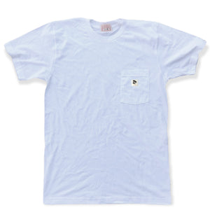 4.4oz TEXAS MADE " Workman Pocket " Crew Neck White