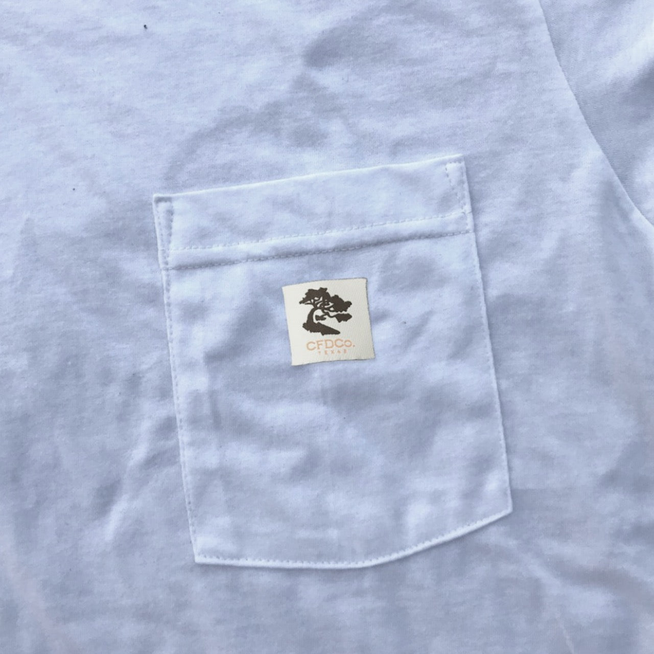 4.4oz TEXAS MADE " Workman Pocket " Crew Neck White