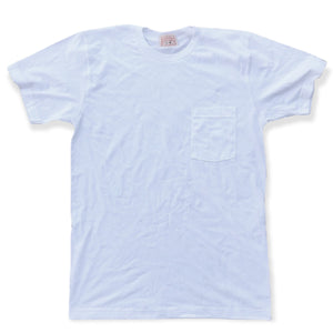 4.4oz TEXAS MADE " Pocket " Crew Neck White