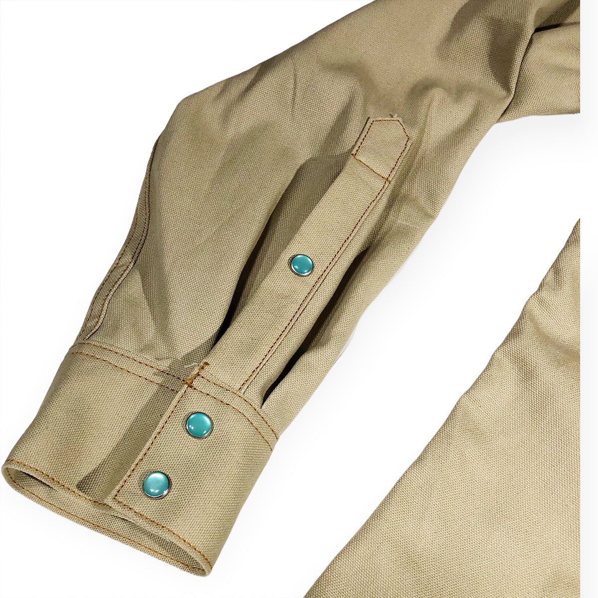 12oz USA Duck Canvas Selvage Khaki " 1960s DEADSTOCK" WORKSHIRT