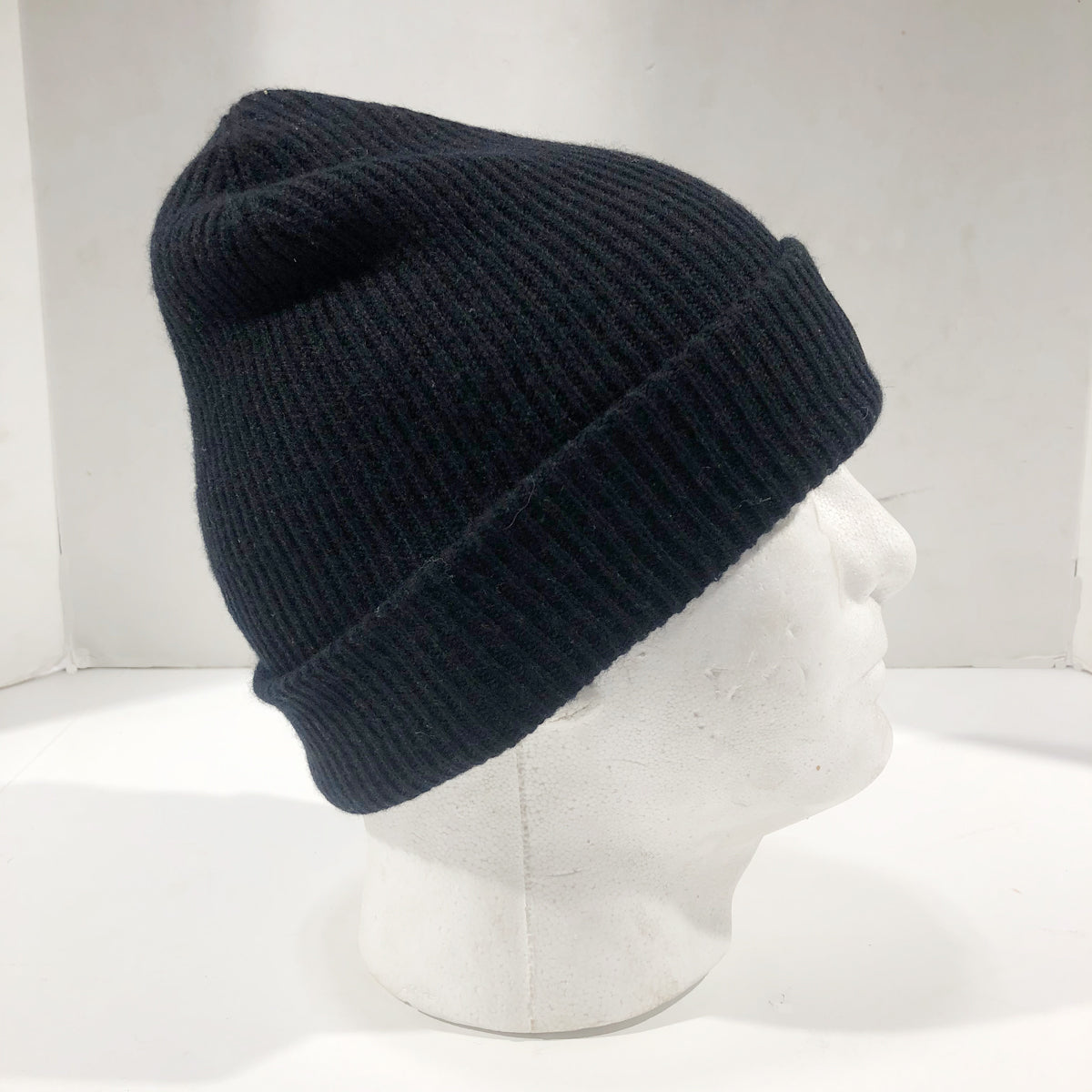 Black Cashmere Merino Wool Beanie