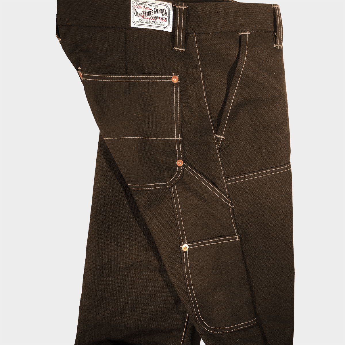 18oz Duck Canvas Brown FIELD HAND Chino [ Back Patch Pockets ]