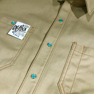12oz USA Duck Canvas Selvage Khaki " 1960s DEADSTOCK" WORKSHIRT