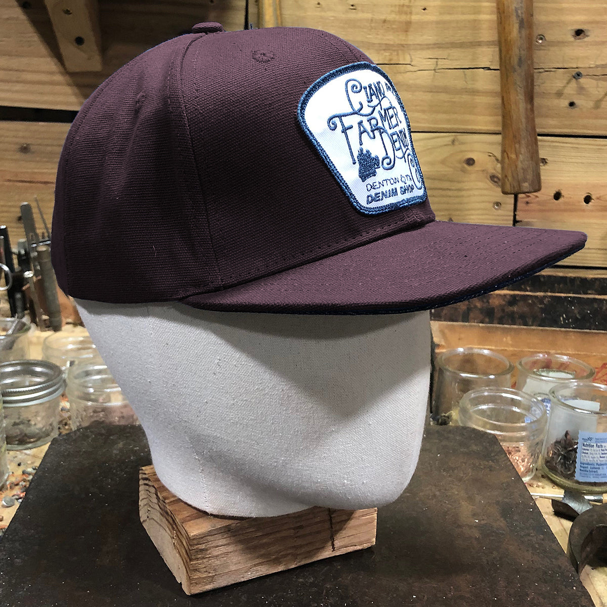 18oz USA Duck Canvas Snapback HAT Blank "BROWN" Fisherman Patch
