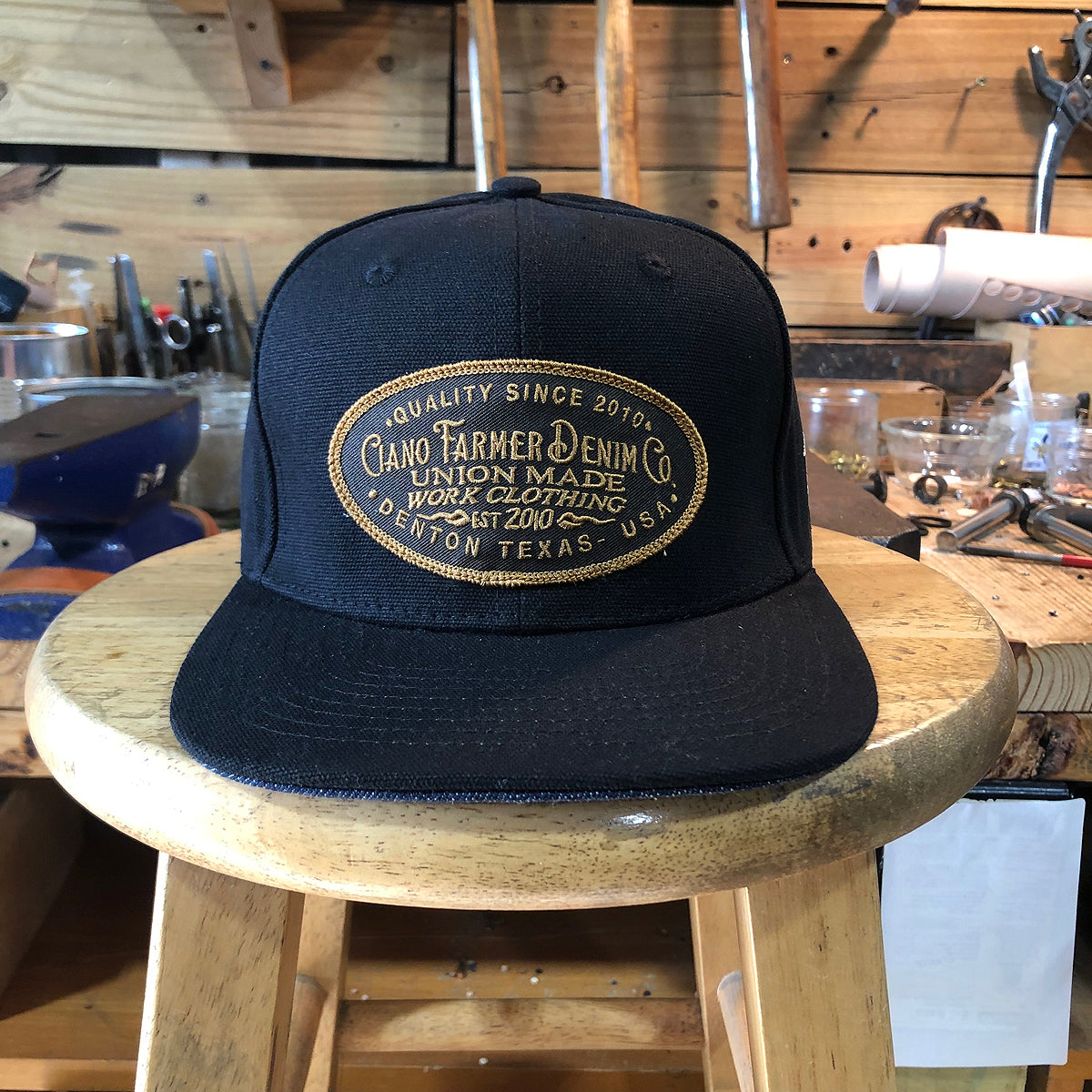18oz USA Black Duck Canvas Snapback HAT CFDCo Shop Patch