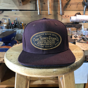 18oz USA Brown Duck Canvas Snapback HAT CFDCo Shop Patch