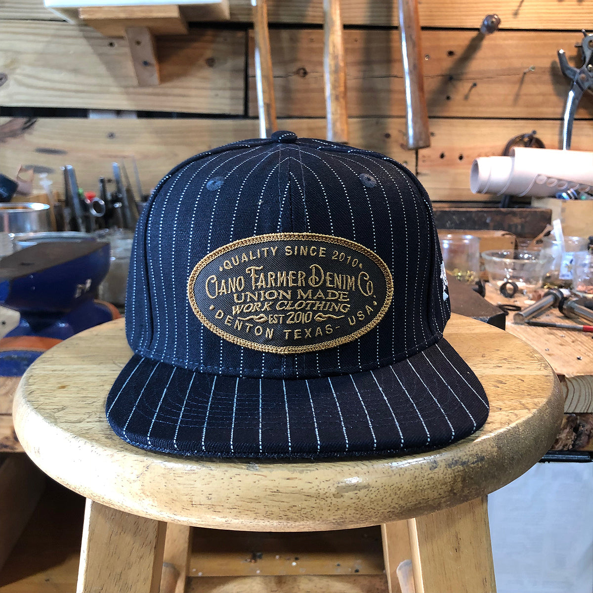 13.5oz Japanese Indigo/Indigo WABASH White Selvage Snapback HAT CFDCo Shop Patch