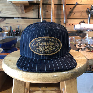 13.5oz Japanese Indigo/Indigo WABASH White Selvage Snapback HAT CFDCo Shop Patch