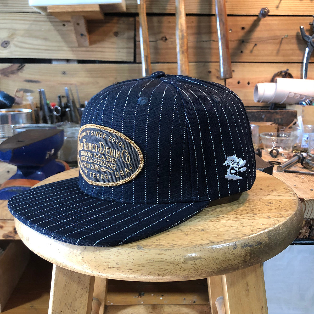 13.5oz Japanese Indigo/Indigo WABASH White Selvage Snapback HAT CFDCo Shop Patch