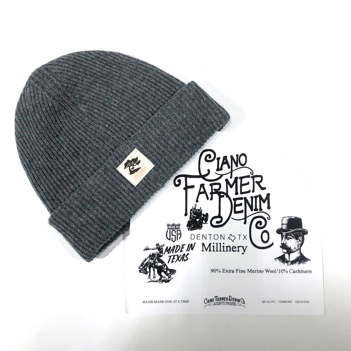 Heather Grey Cashmere Merino Wool Beanie