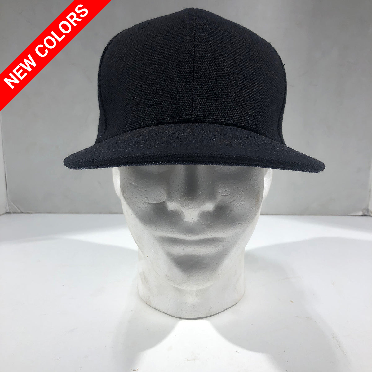 18oz USA Duck Canvas Snapback HAT Blank "BLACK"