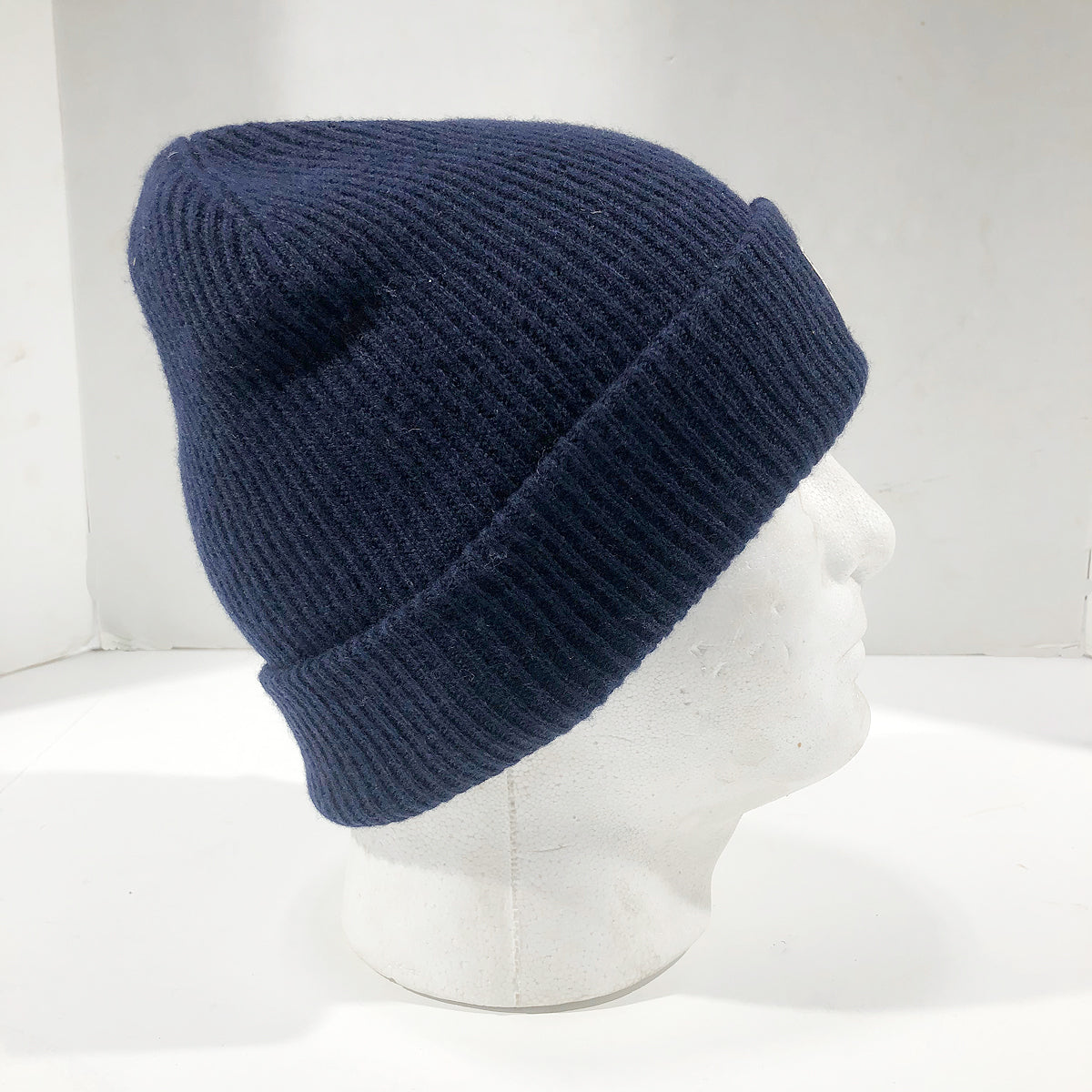 Navy Cashmere Merino Wool Beanie