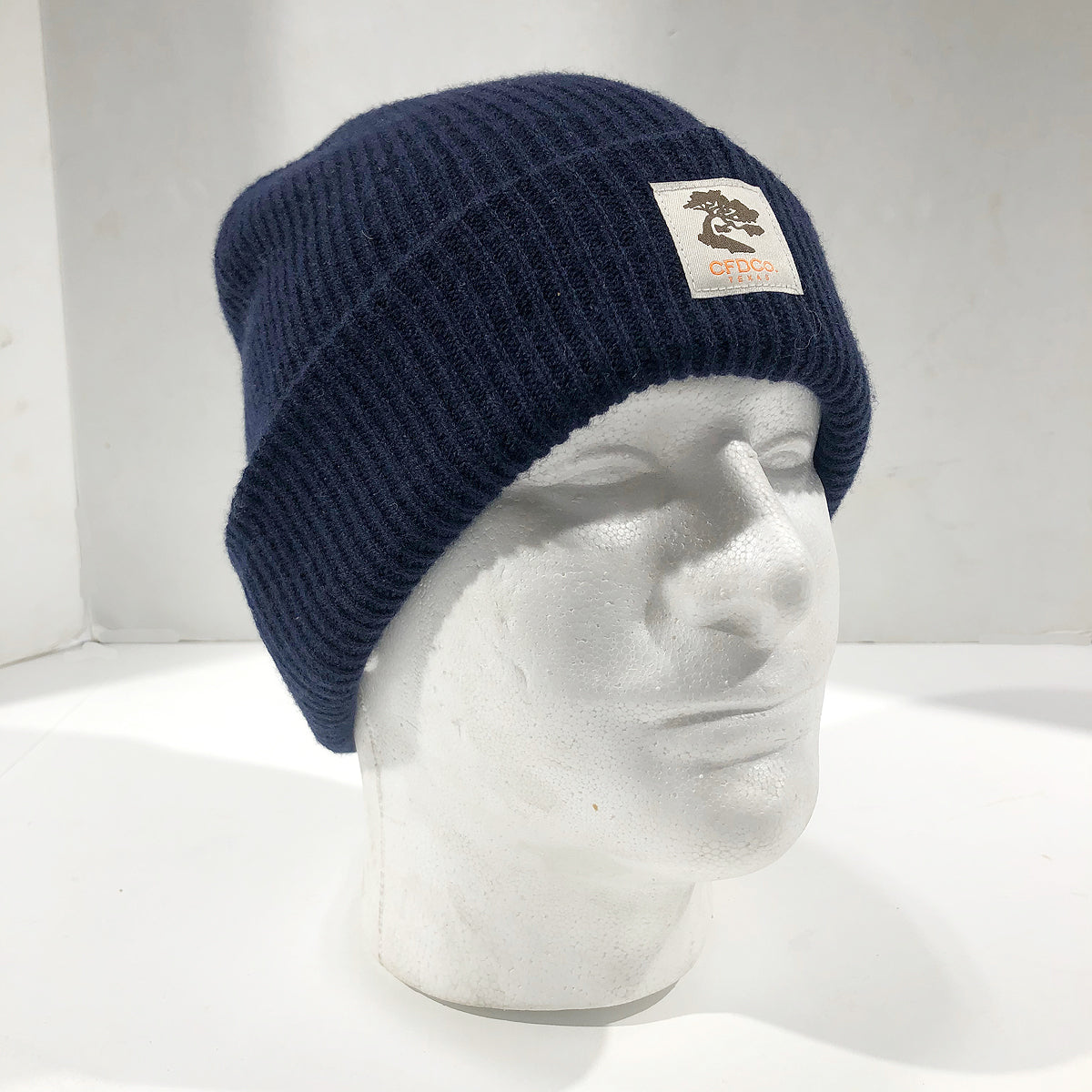 Navy Cashmere Merino Wool Beanie