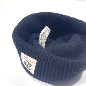 Navy Cashmere Merino Wool Beanie