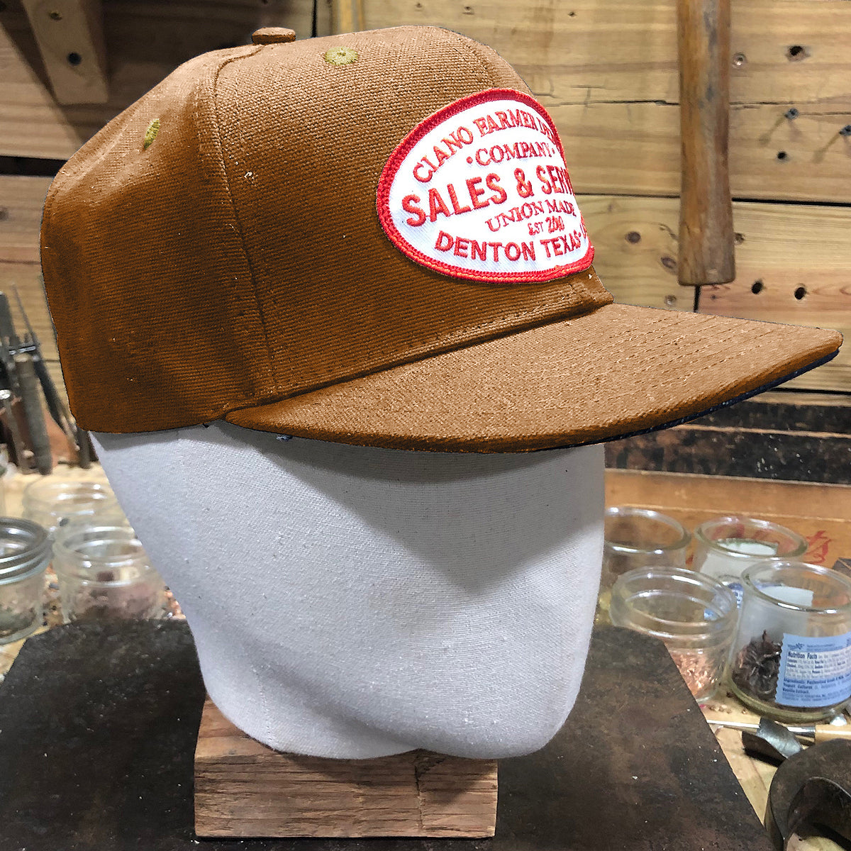 18oz USA Duck Canvas Snapback HAT "OCHRE" Sales and Service Patch