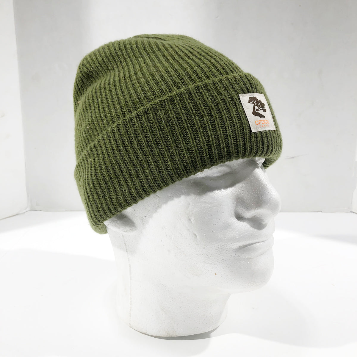 Olive Cashmere Merino Wool Beanie
