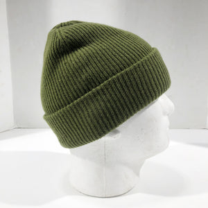 Olive Cashmere Merino Wool Beanie