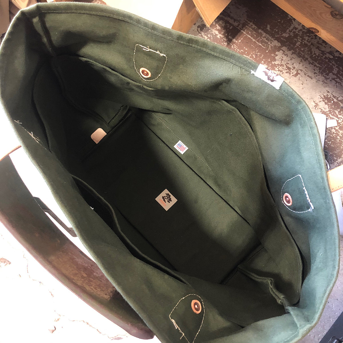 18oz Duck Canvas Hand Tote Olive Green